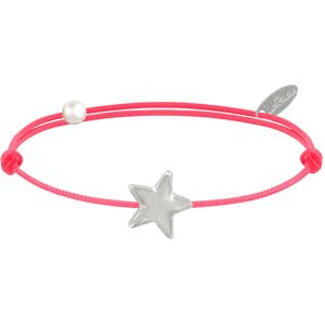 LES POULETTES BIJOUX Bracelet Lien Etoile d'Argent - Colors - Rouge Fluo