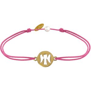 LES POULETTES BIJOUX Bracelet Lien Mon Ange Plaque Or - Classics - Fuchsia