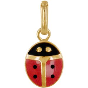 LES POULETTES BIJOUX Pendentif Plaque Or Coccinelle Rouge et Noire