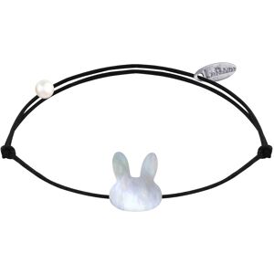 LES POULETTES BIJOUX Bracelet Lien Tete de Lapin en Nacre - Noir