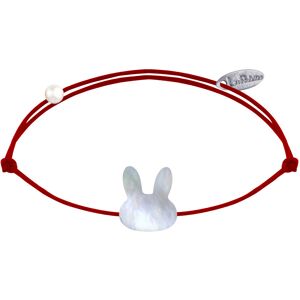 LES POULETTES BIJOUX Bracelet Lien Tete de Lapin en Nacre - Rouge