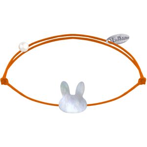 LES POULETTES BIJOUX Bracelet Lien Tete de Lapin en Nacre - Orange