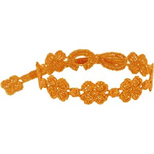 LES POULETTES BIJOUX Cruciani Bracelet Dentelle 7 Trefles Lurex Dore Orange