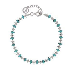 LES POULETTES BIJOUX Bracelet Argent Perles et Disques Couleur Turquoise