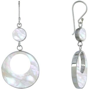 LES POULETTES BIJOUX Boucles d'Oreilles Argent Petite Pastille et Pastille Ajouree de Nacre