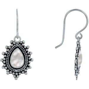 LES POULETTES BIJOUX Boucles d'Oreilles Argent Goutte Ethnique et Nacre