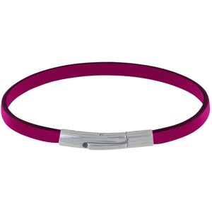 LES POULETTES BIJOUX Bracelet Homme Cuir Simple Fermoir Acier Inoxydable - 19cm - Fuchsia