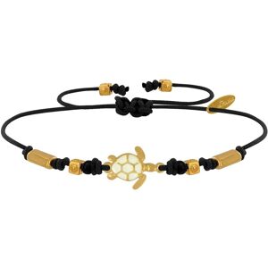 LES POULETTES BIJOUX Bracelet Lien Laiton Doré Tortue Émaillé Blanche