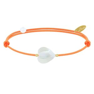 LES POULETTES BIJOUX Bracelet Petit Coeur de Nacre - Classics - Orange