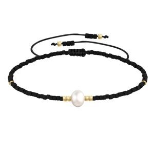 LES POULETTES BIJOUX Bracelet Lien Perle d'Eau Douce Blanche et Petites Perles Mates