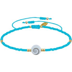 LES POULETTES BIJOUX Bracelet Lien Oeil de Sainte Lucie et Petites Perles Mates - Turquoise