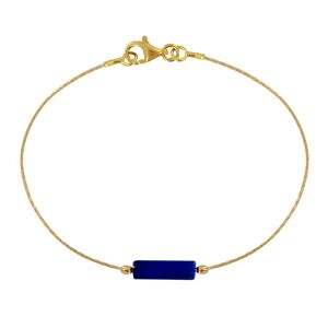 LES POULETTES BIJOUX Bracelet Gold Filled Cylindre de Lapis Lazuli