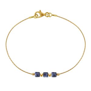 LES POULETTES BIJOUX Bracelet Gold Filled Trois Petits Cubes de Saphir