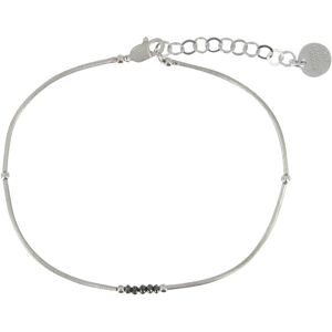 LES POULETTES BIJOUX Bracelet Argent 5 Diamants Noirs