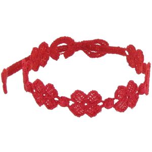 LES POULETTES BIJOUX Cruciani Bracelet Dentelle 7 Trefles Rouge