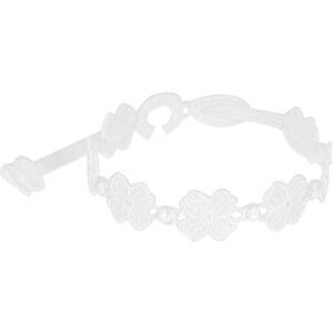 LES POULETTES BIJOUX Cruciani Bracelet Dentelle 7 Trefles Blanc