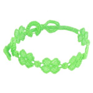 LES POULETTES BIJOUX Cruciani Bracelet Dentelle 7 Trefles Vert Fluo