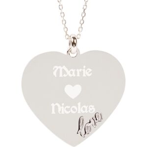 Ocadeau Collier cœur Love argent gravé