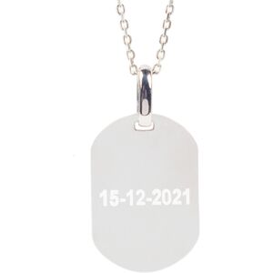 Ocadeau Collier plaque arrondie en argent