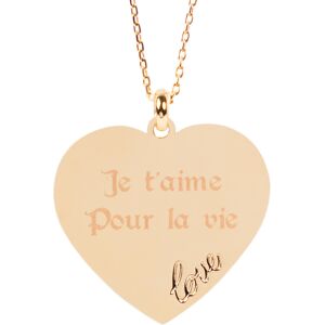 Ocadeau Collier cœur Love plaqué or jaune gravé