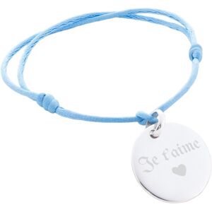 Ocadeau Bracelet rond argent cordon bleu