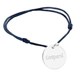 Ocadeau Bracelet rond argent cordon marine