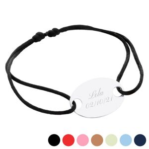 Ocadeau Bracelet ovale argent cordon satin