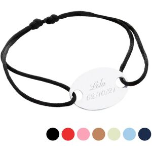 Bracelet ovale argent cordon satin