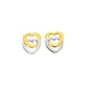 Mon Premier Bijou Boucles d’oreilles Coeurs - Vis - Or jaune et or blanc 18ct - Publicité