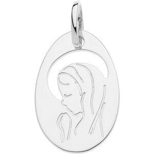 Mon Premier Bijou Medaille petite Vierge ajouree - Or blanc 9ct