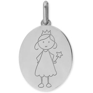 Mon Premier Bijou Medaille Petite Fee - Or blanc 18ct