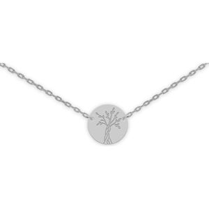 Mon Premier Bijou Collier chaine & médaille Arbre de vie - Or blanc 18ct