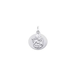 Mon Premier Bijou Médaille Ange ovale - Or blanc 18ct