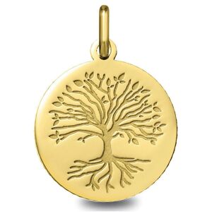 Mon Premier Bijou Médaille Arbre de vie aux racines - Or jaune 18ct