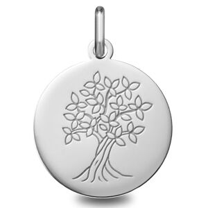 Mon Premier Bijou Medaille Arbre de vie epanoui - Or blanc 9ct