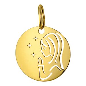 Mon Premier Bijou Médaille Vierge aux étoiles ajourée - Or jaune 9ct