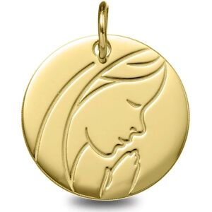 Mon Premier Bijou Medaille Vierge pieuse - Or jaune 9ct