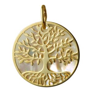 Mon Premier Bijou Médaille Arbre de vie - Or jaune 18ct & nacre