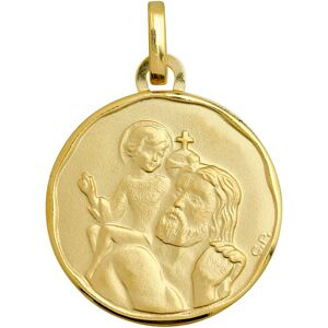 Mon Premier Bijou Medaille Saint Christophe ronde - Or jaune 18ct