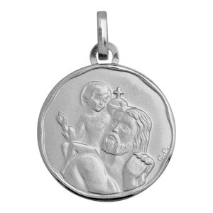 Mon Premier Bijou Medaille Saint- Christophe ronde - Or blanc 18ct
