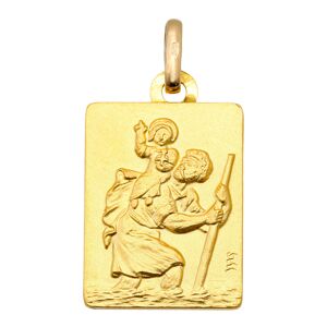 Mon Premier Bijou Médaille Saint Christophe rectangle - Or jaune 18ct