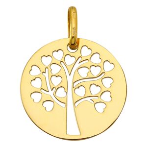 Mon Premier Bijou Medaille Arbre de vie ajouree aux coeurs - Or jaune 9ct