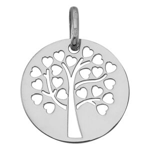 Mon Premier Bijou Médaille Arbre de vie ajourée aux coeurs - Or blanc 9ct