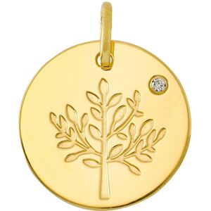 Medaille Arbre de vie brillant LuluCastagnette - diamant & or jaune 9ct