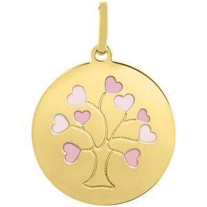 Mon Premier Bijou Medaille Arbre de vie laque - Or jaune 18ct