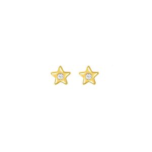 Mon Premier Bijou Boucles d’oreilles étoiles zirconum - Puces - Or jaune 9ct
