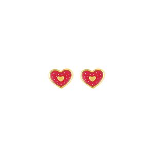 Mon Premier Bijou Boucles d’oreilles Coeurs - Vis - Or jaune 9ct