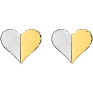 Mon Premier Bijou Boucles d’oreilles Coeurs - Puces - Or jaune et or blanc 9ct