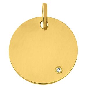 Mon Premier Bijou Medaille ronde - diamant & or jaune 9ct