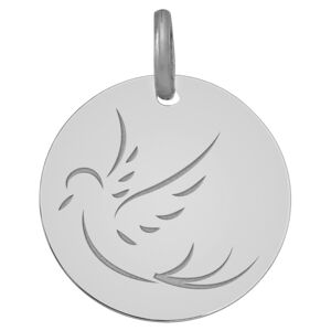 Mon Premier Bijou Médaille Colombe de paix - Or blanc 18ct
